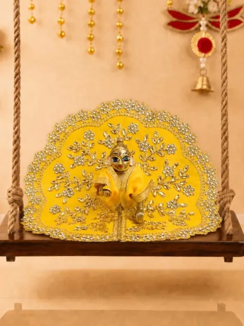 Vallari Yellow Fancy Poshak for Thakurji