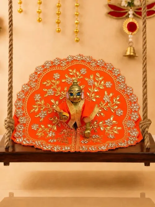 Vallari Orange Fancy Poshak for Thakurji