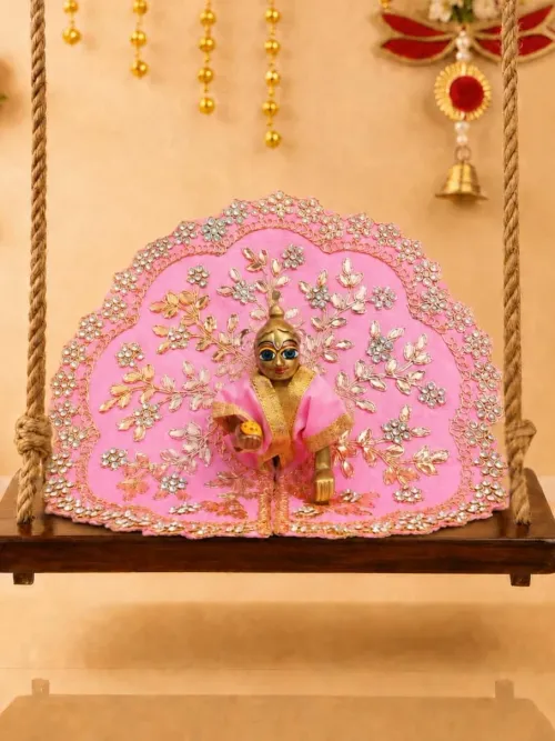 Vallari Light Pink Fancy Poshak for Thakurji