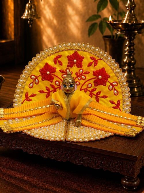 Yellow Fancy Patvika Poshak for Laddu Gopal Ji