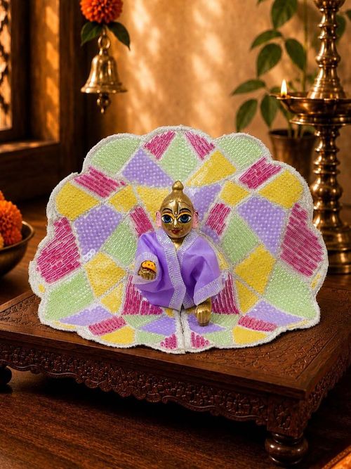 Purple Laddu Gopal Fancy Poshak Dress