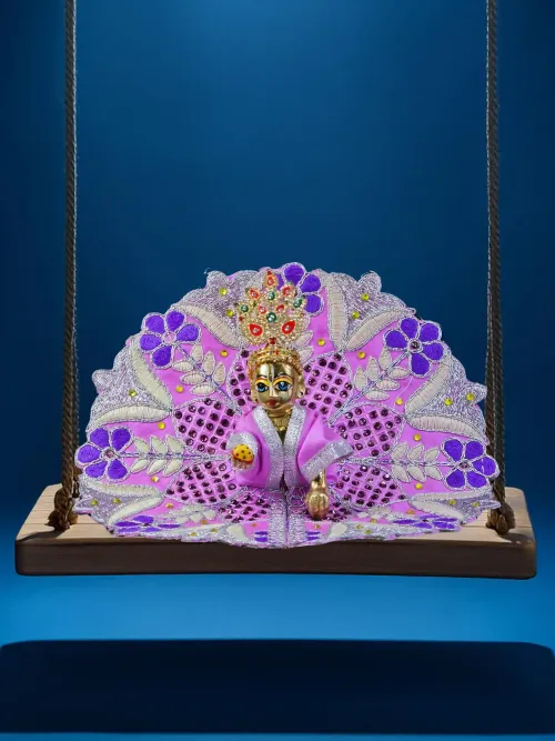 Floral Harmony Purple Poshak for Laddu Gopal Ji