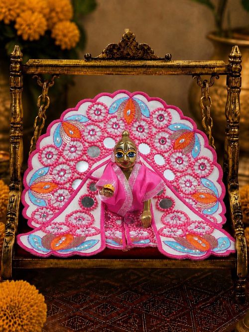 Darpanika Sukumaar Pink Fancy Poshak for Laddu Gopal Ji