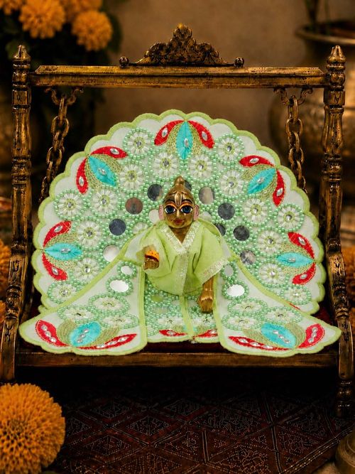 Darpanika Sukumaar Green Fancy Poshak for Laddu Gopal Ji