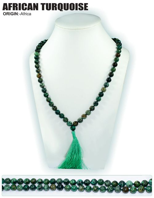 African Turquoise Gems Mala