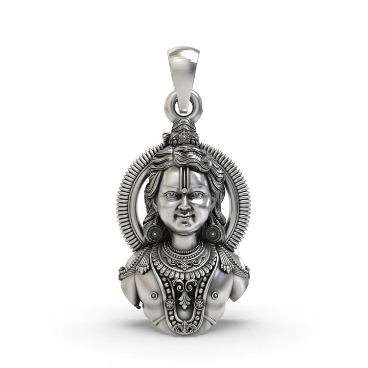 925 Silver Ayodhya Ram Lala Face Pendant – Divine Lord Ram Pendant for Blessings & Protection product image