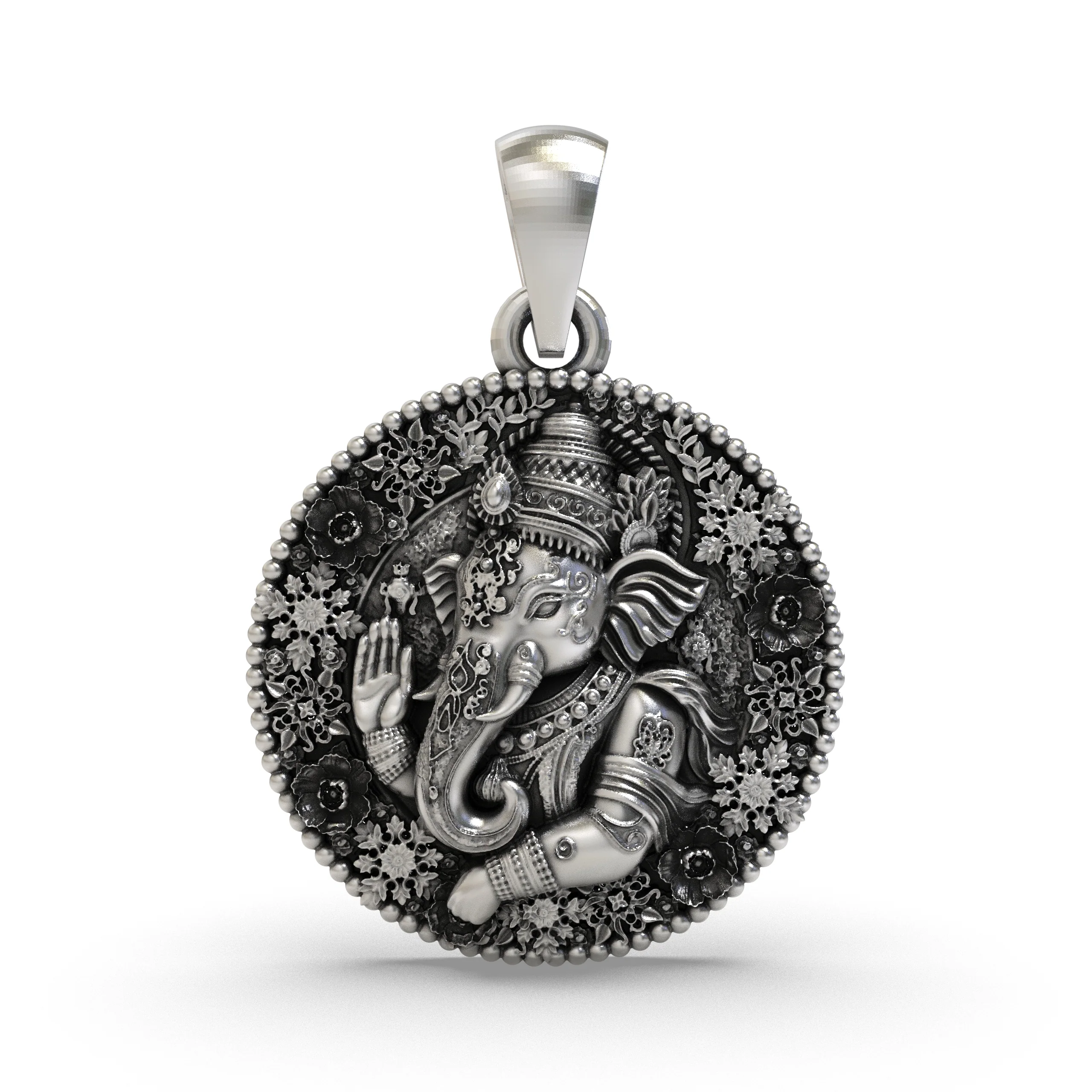 925 Silver Ganesh Pendant – Detailed Oxidized Ganesha Locket for Protection, Wisdom & Blessings product image