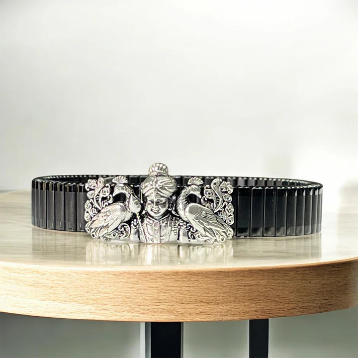 925 Silver Murugan Swami Bracelet | Peacock Motif Kada product image