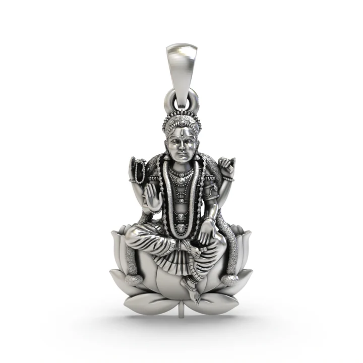 925 Silver Bala Tripurasundari Pendant - Handmade Goddess Jewelry product image