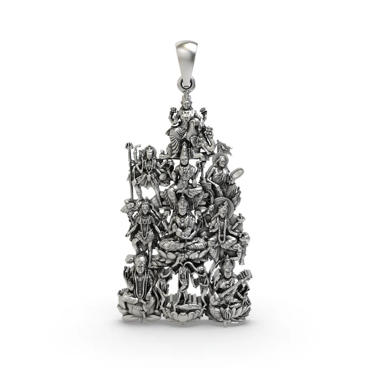 925 Silver Dasmahavidya Devi Pendant – Sacred Divine Feminine Symbol for Protection product image