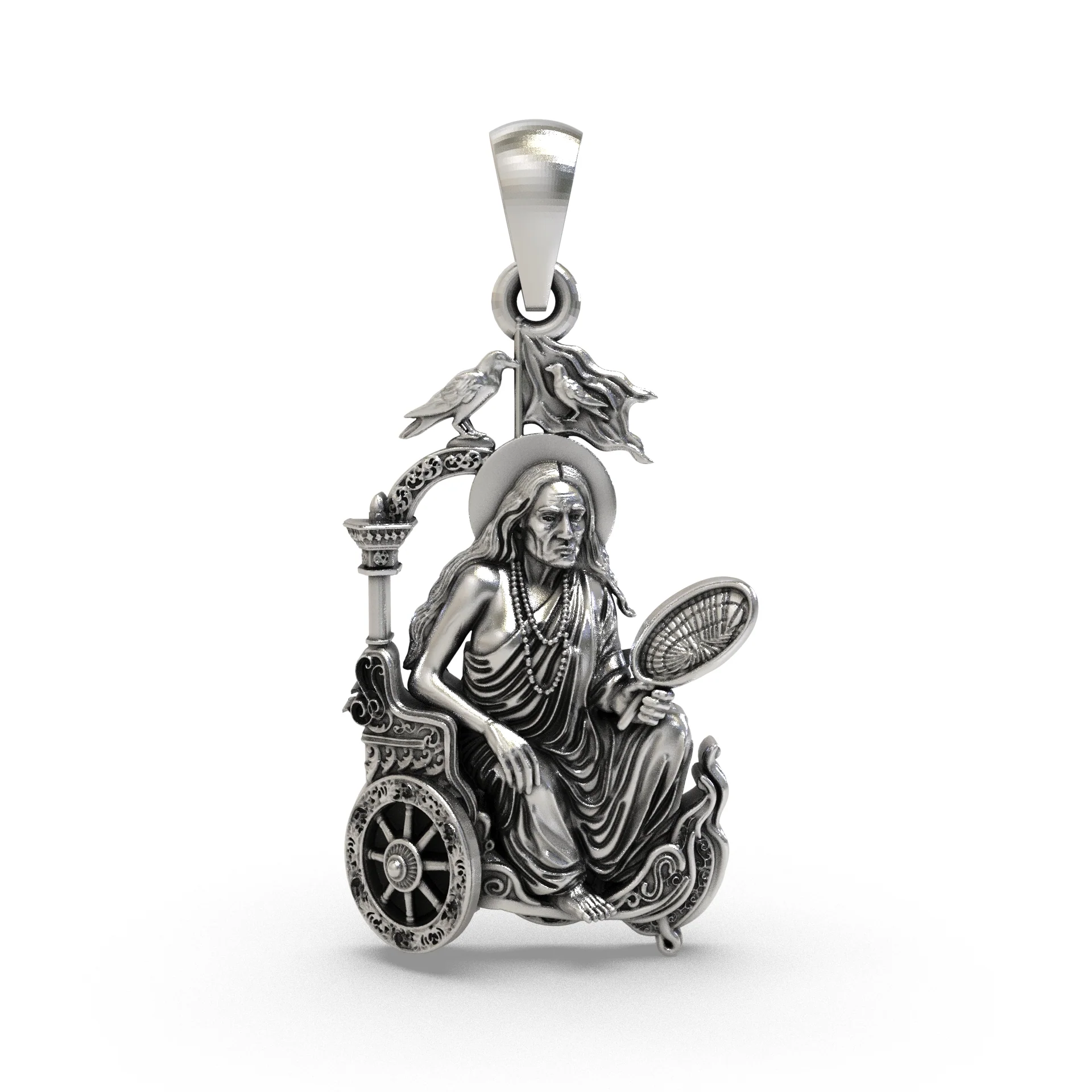 Dhumavati Mahavidya 925 Silver Pendant for Protection, Wisdom & Inner Strength product image