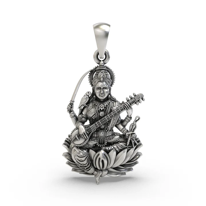 Maa Matangi 925 Silver Pendant for Wisdom, Music & Divine Speech product image