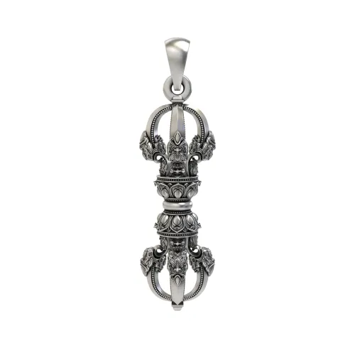 925 Sterling Silver Vajra Dorje Pendant