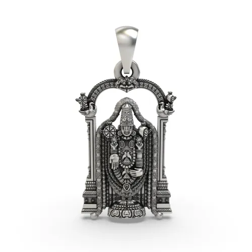 925 Sterling Silver Balaji Pendant — Tirupati Venkateswara Swamy Idol