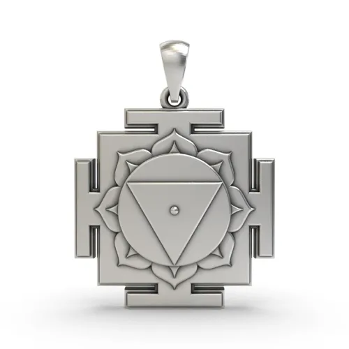 925 Silver Tara Yantra Pendant – Sacred Mahavidya Symbol for Wisdom, Protection & Obstacle Removal