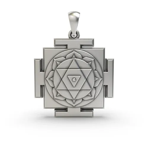 925 Silver Dhumavati Yantra Pendant – Sacred Symbol for Protection, Transformation 