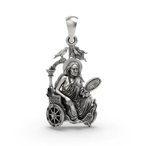 Dhumavati Mahavidya 925 Silver Pendant for Protection, Wisdom & Inner Strength
