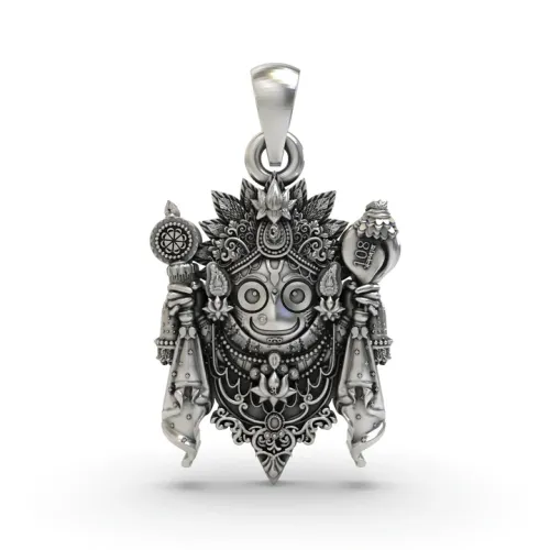 925 Silver Jagannath Pendant – Lord Jagannath Jewelry | Hindu God of Puri | Devotional ISKCON Locket