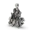 925 Silver Lakshmi Narayan Pendant – Vishnu & Lakshmi Seated on Lotus, Chakra & Shankh Detailing, thumbnail 2