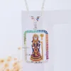 Silver Khodiyar Maa Rainbow Diamond Pendant thumbnail 1