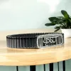 925 Silver Krishna Bracelet | “Krishna” Text Motif with Iced Border thumbnail 3