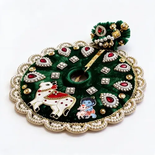 Green Laddu Gopal Ji Poshak with Pagdi
