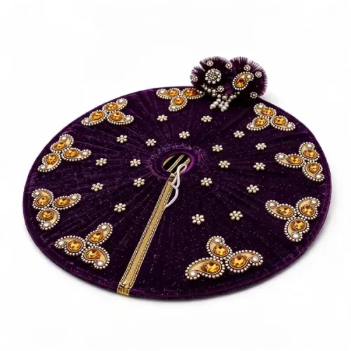 Maroon Laddu Gopal Ji Poshak with Pagdi, Bansuri and Gale Ka Haar