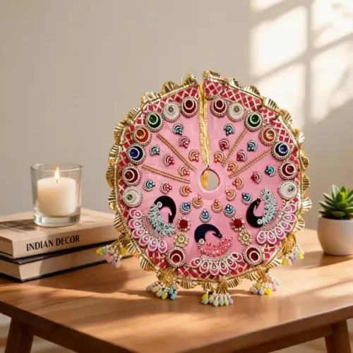 Pink Laddu Gopal Ji Poshak with Pagdi – Net Fabric Idol Dress Set