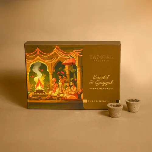 Tapovan Naturals Sandal & Guggal Havan Cups, Pure aroma and spirituality