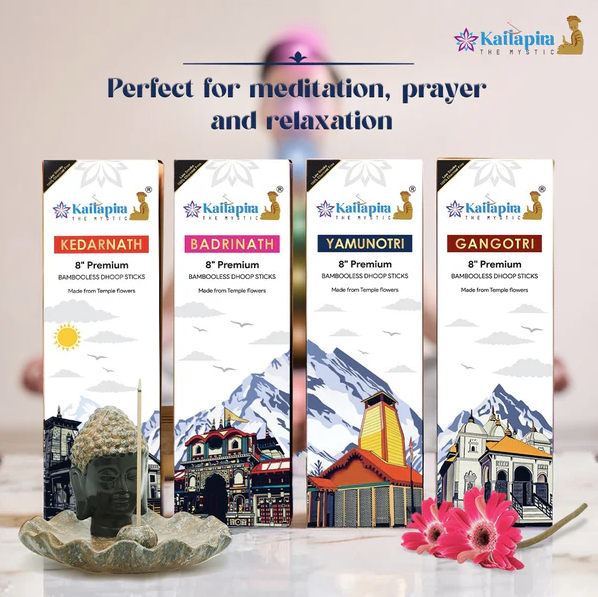 Chardham Series 8” Premium Dhoop Batti, incense sticks (Pack of 4*40 sticks) product image