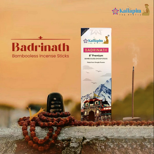 Badrinath 8” Premium Dhoop Batti, incense sticks ( Pack of 4 ) 40 sticks each