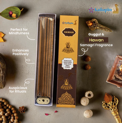 Kailapira Hawan incense Sticks – 8” Premium Dhoop Batti, Incense Sticks (Pack of 4) - 20 each
