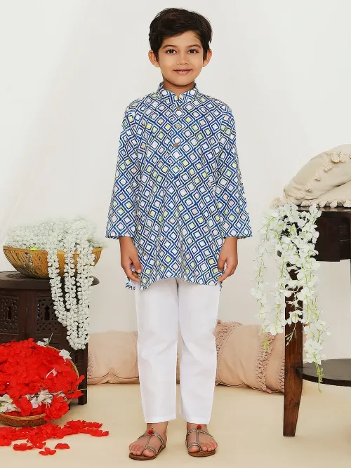 Cotton Embroidered Kurta Pyjama for Boys