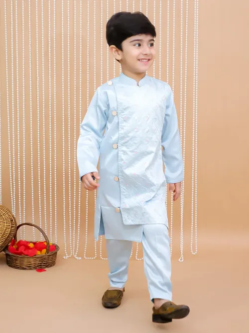 Boys Embroidered Sherwani Kurta Pajama Set