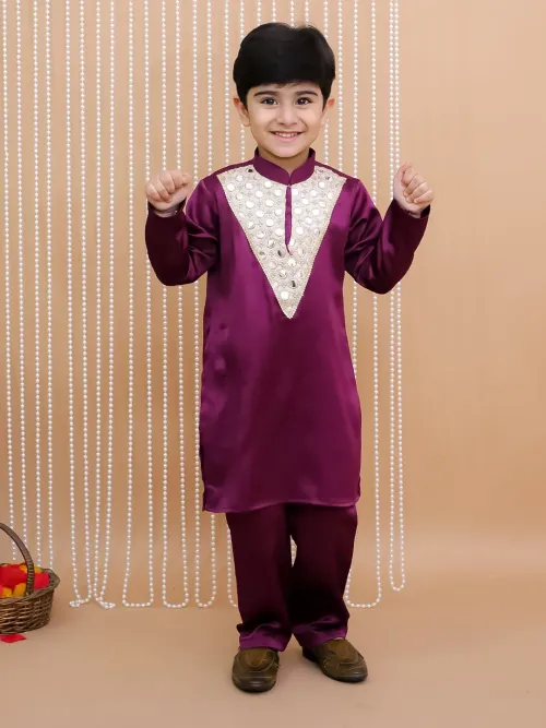 Boys Mirror Kurta With Pajama Set