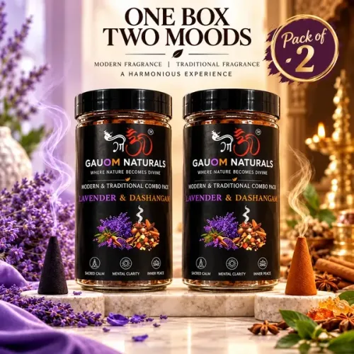 Natural Lavender and Dashangam Dhoop Cones Combo (Pack of 2)