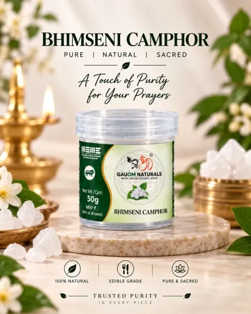 Natural Edible Bhimseni Camphor Crystals 50G
