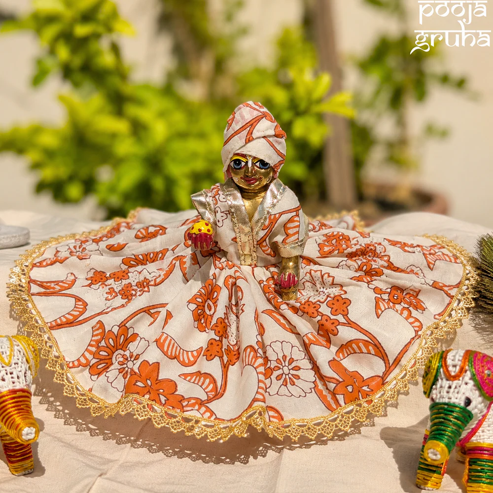 Kesariya Pushp Laddu Gopal Cotton Dress Set product image