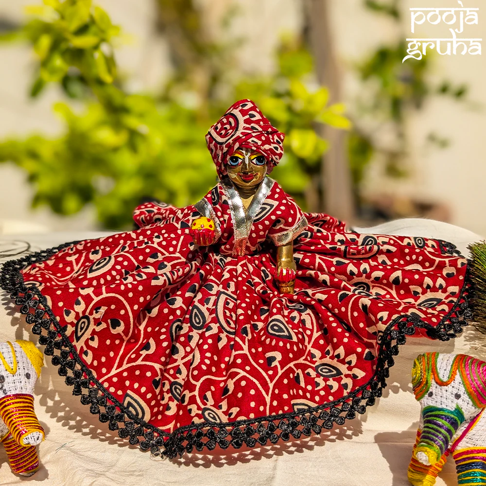 Raktambara Laddu Gopal Cotton Dress Set product image