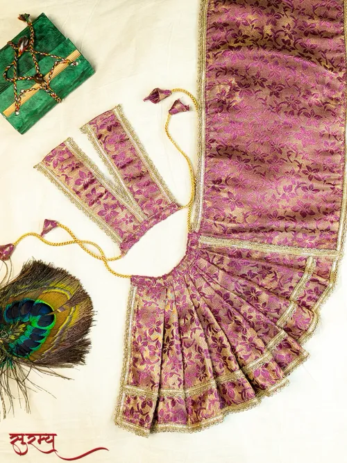 Divya Varna Saree | Purple Silk Brocade Saree for Mata Rani Ji
