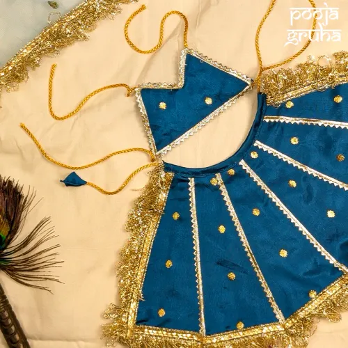 Neel – Navy Blue Silk Navratri Dress for Mata Rani