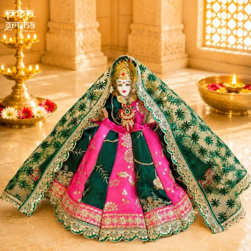 Gulabi Neel Shringar Mata Rani Dress Set