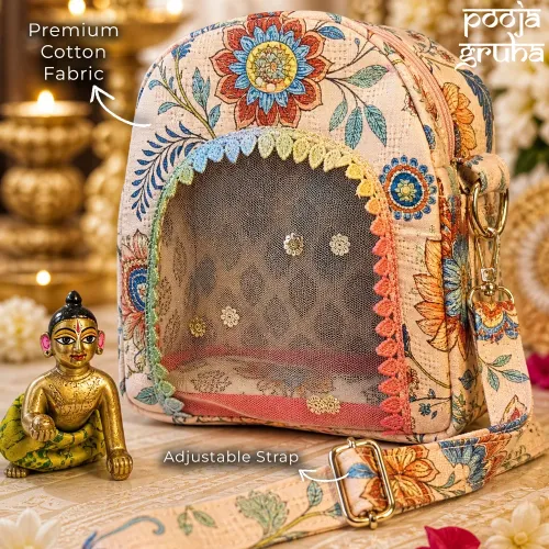 Premium Cotton Laddu Gopal Travel Bag with Cushion