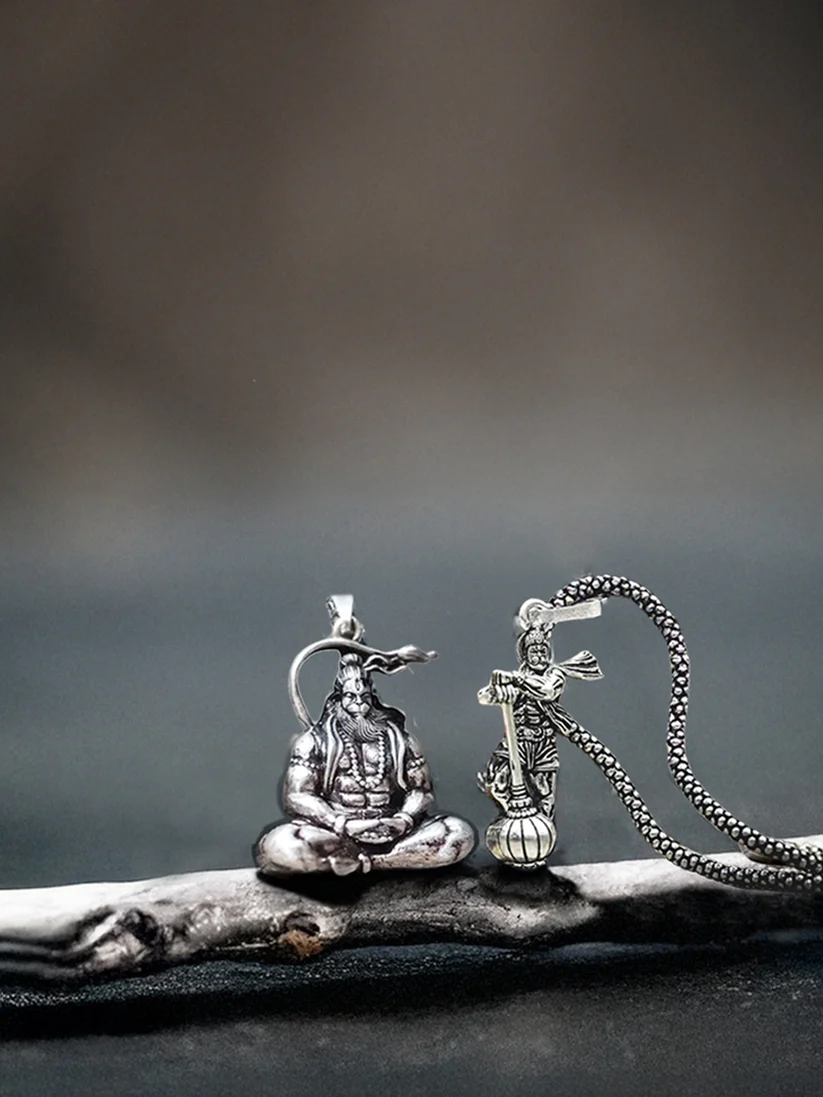 Bajrang Bali Silver Pendant Set of 2 product image
