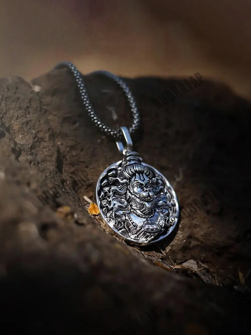 Men Silver Chain with Hanuman Pendant product image