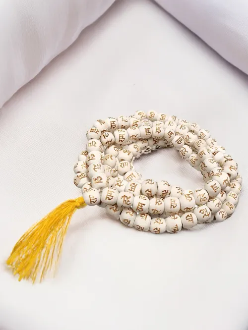 Hare Rama Off-White Tulsi 108 Beads Mala for Jaap & Wear