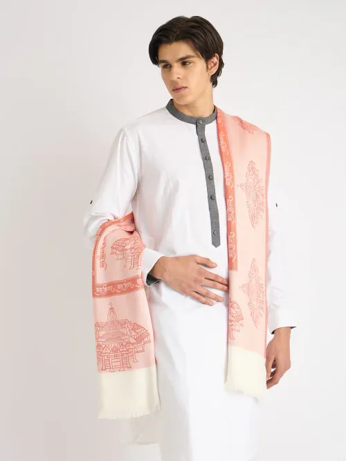 Jai Shree Ram blessing stole with Ajodhya ram mandir print stole by Rudrajap