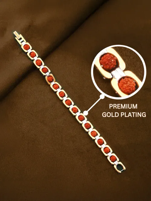 Gold Plated Essential Rudraksha Bracelet