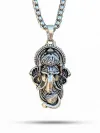 Lord Ganesha Pendant with Chain – Antique Silver Finish thumbnail 1