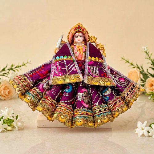 Purple Mata Rani Poshak Set with Heavy Cone Lehenga & Patka for Navratri